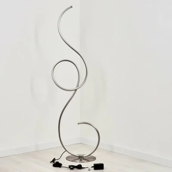 hofstein Lampadaire Olok LED Nickel mat, 1 lumière* Lampes Modernes