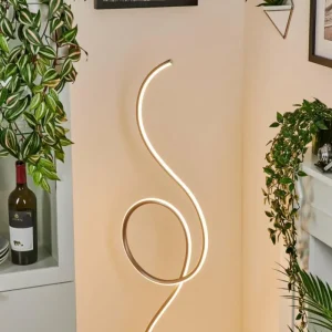 hofstein Lampadaire Olok LED Nickel mat, 1 lumière* Lampes Modernes