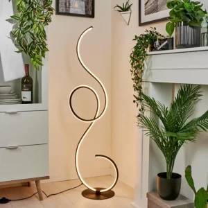 hofstein Lampadaire Olok LED Noir, 1 lumière* Lampes Modernes