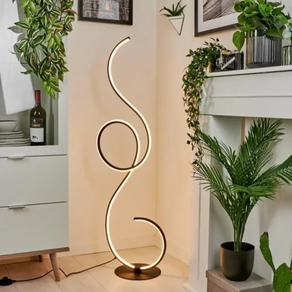 hofstein Lampadaire Olok LED Noir, 1 lumière* Lampes Modernes