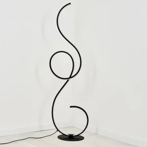 hofstein Lampadaire Olok LED Noir, 1 lumière* Lampes Modernes