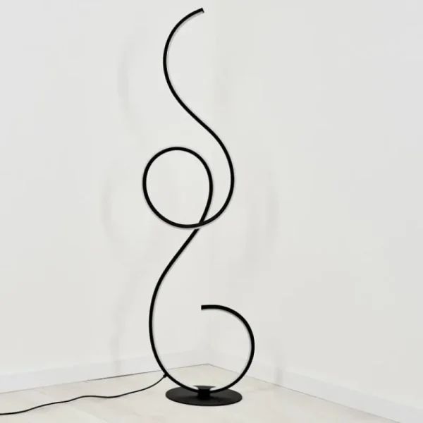 hofstein Lampadaire Olok LED Noir, 1 lumière* Lampes Modernes