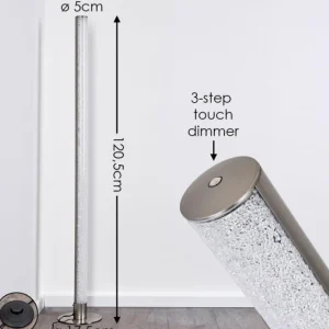 hofstein Lampadaire Pipe LED Nickel mat, 1 lumière* Lampes Modernes