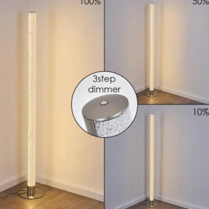 hofstein Lampadaire Pipe LED Nickel mat, 1 lumière* Lampes Modernes