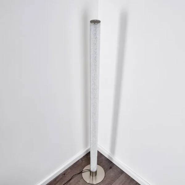 hofstein Lampadaire Pipe LED Nickel mat, 1 lumière* Lampes Modernes