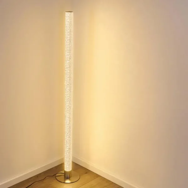 hofstein Lampadaire Pipe LED Nickel mat, 1 lumière* Lampes Modernes