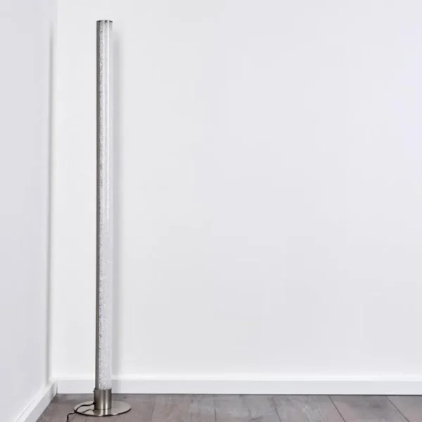 hofstein Lampadaire Pipe LED Nickel mat, 1 lumière* Lampes Modernes