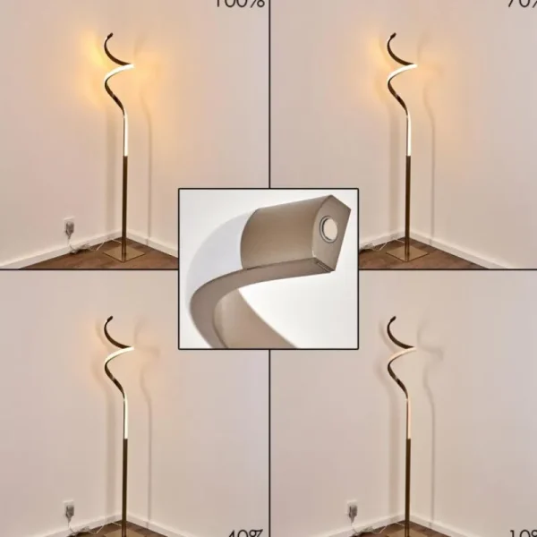 hofstein Lampadaire Pitasch LED Nickel mat, 1 lumière* Lampes Modernes
