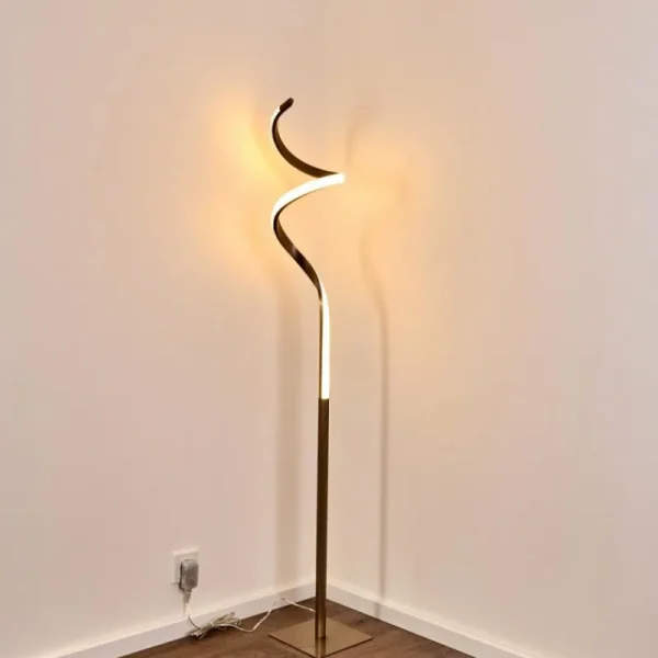 hofstein Lampadaire Pitasch LED Nickel mat, 1 lumière* Lampes Modernes