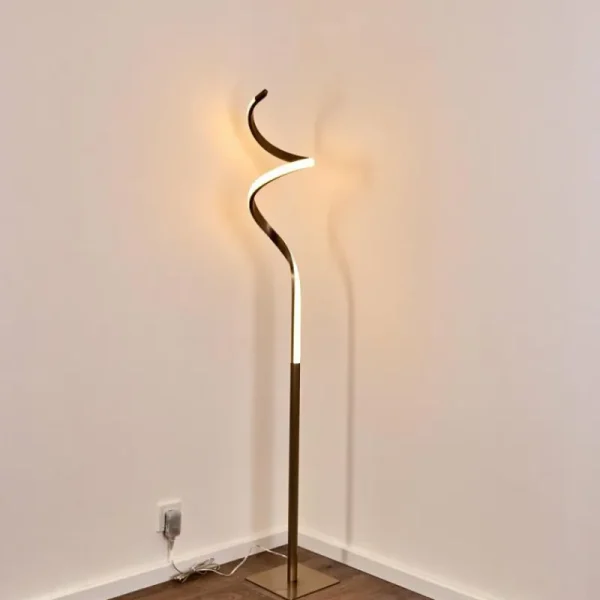 hofstein Lampadaire Pitasch LED Nickel mat, 1 lumière* Lampes Modernes