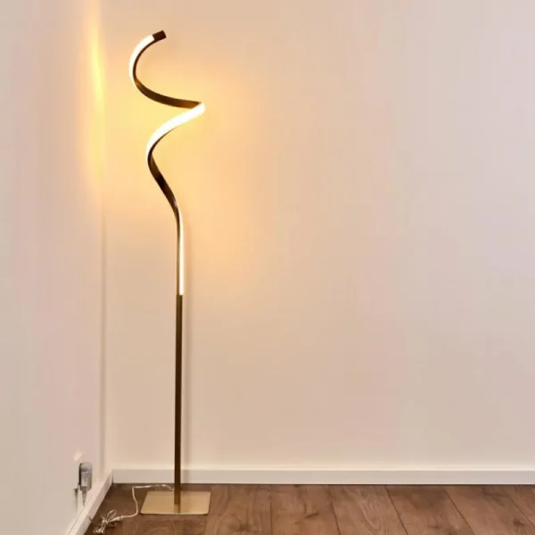 hofstein Lampadaire Pitasch LED Nickel mat, 1 lumière* Lampes Modernes