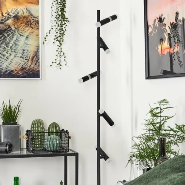 hofstein Lampadaire Pousseline LED Noir, 1 lumière* Lampes Modernes