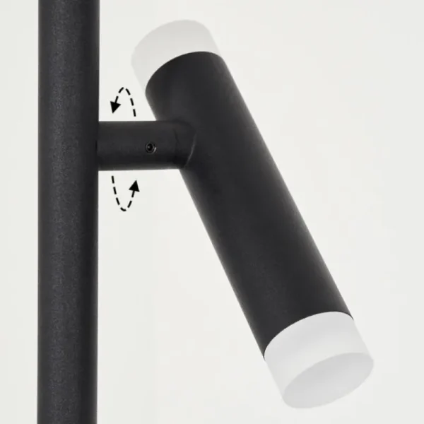 hofstein Lampadaire Pousseline LED Noir, 1 lumière* Lampes Modernes