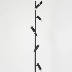 hofstein Lampadaire Pousseline LED Noir, 1 lumière* Lampes Modernes