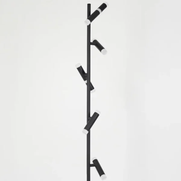 hofstein Lampadaire Pousseline LED Noir, 1 lumière* Lampes Modernes