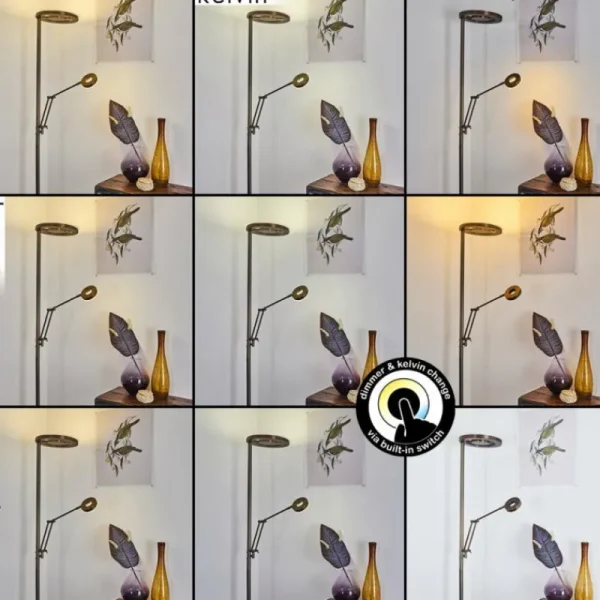 hofstein Lampadaire Rabeja LED Laiton, 2 lumières* Lampes Modernes