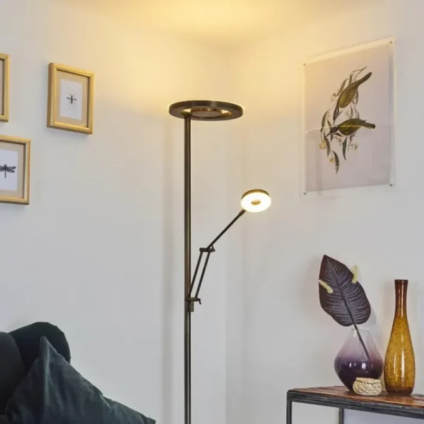 hofstein Lampadaire Rabeja LED Laiton, 2 lumières* Lampes Modernes