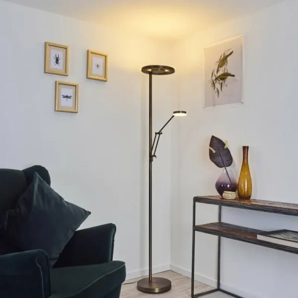 hofstein Lampadaire Rabeja LED Laiton, 2 lumières* Lampes Modernes