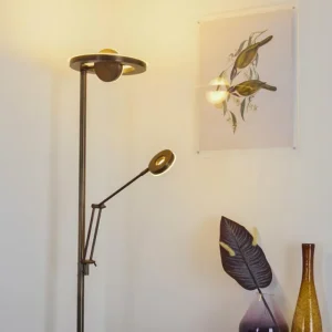 hofstein Lampadaire Rabeja LED Laiton, 2 lumières* Lampes Modernes
