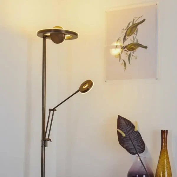 hofstein Lampadaire Rabeja LED Laiton, 2 lumières* Lampes Modernes