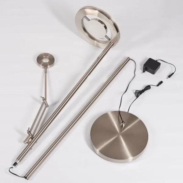 hofstein Lampadaire Rabeja LED Nickel mat, 2 lumières* Lampes Modernes