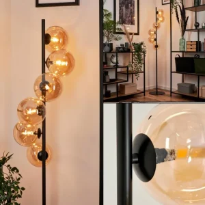 hofstein Lampadaire Remaisnil Ambre, 6 lumières* Lampes En Verre