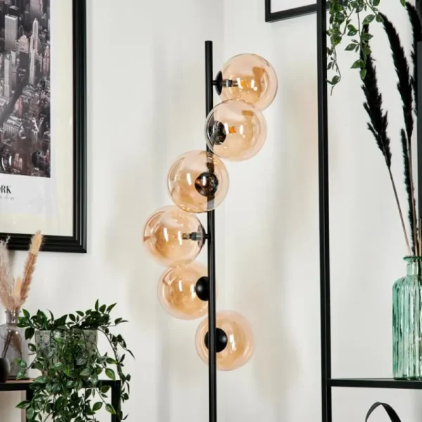 hofstein Lampadaire Remaisnil Ambre, 6 lumières* Lampes En Verre
