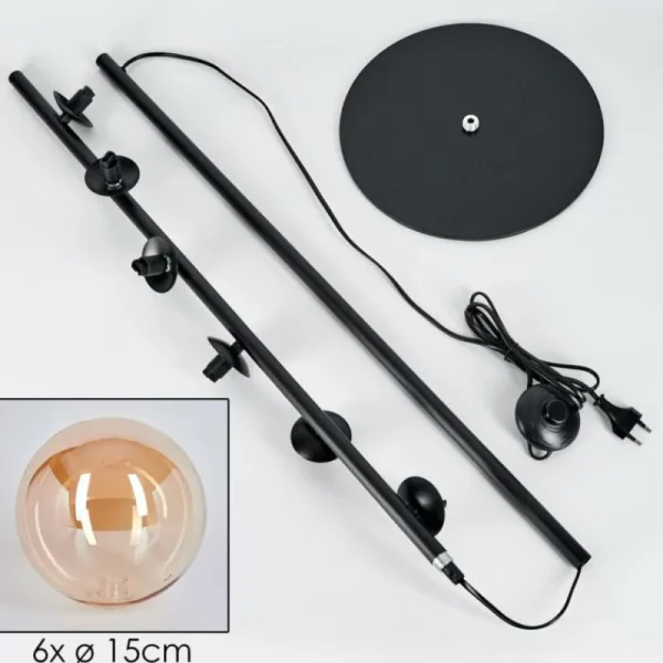 hofstein Lampadaire Remaisnil Ambre, 6 lumières* Lampes En Verre