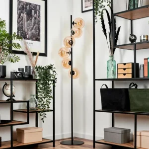 hofstein Lampadaire Remaisnil Ambre, 6 lumières* Lampes En Verre
