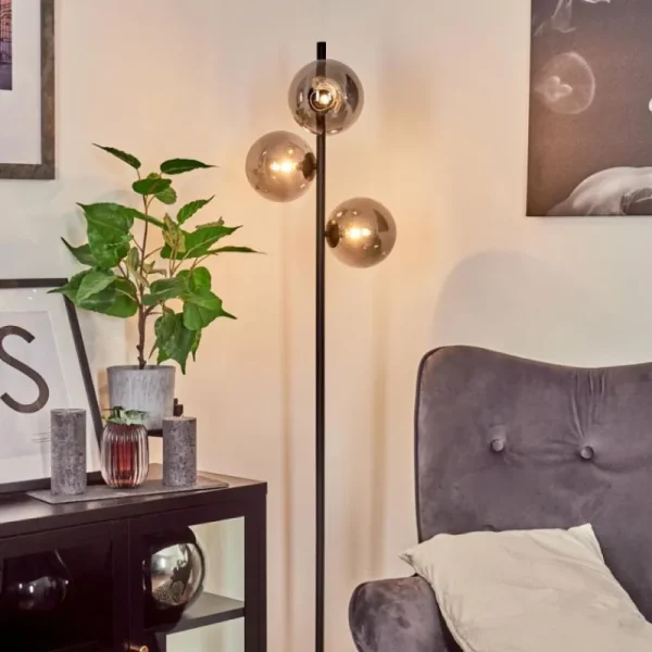 hofstein Lampadaire Remaisnil Noir, 3 lumières* Lampes Modernes
