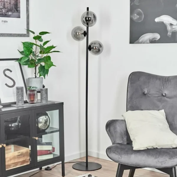 hofstein Lampadaire Remaisnil Noir, 3 lumières* Lampes Modernes