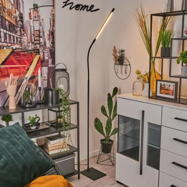 hofstein Lampadaire Reuland LED Noir, 1 lumière* Lampes Modernes