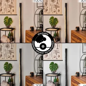 hofstein Lampadaire Rodeche LED Nickel mat, Noir, 1 lumière* Lampes Modernes