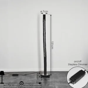 hofstein Lampadaire Rodeche LED Nickel mat, Noir, 1 lumière* Lampes Modernes
