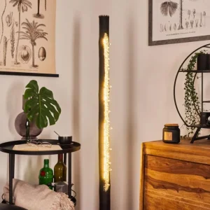 hofstein Lampadaire Rodeche LED Nickel mat, Noir, 1 lumière* Lampes Modernes