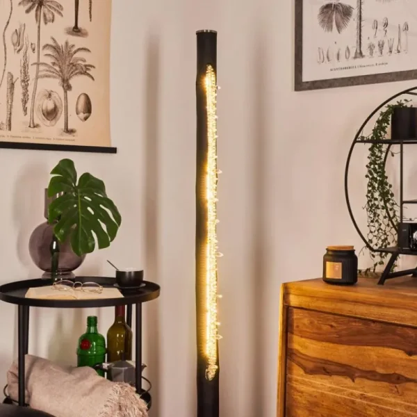 hofstein Lampadaire Rodeche LED Nickel mat, Noir, 1 lumière* Lampes Modernes