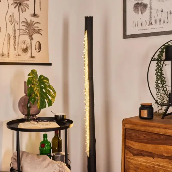 hofstein Lampadaire Rodeche LED Nickel mat, Noir, 1 lumière* Lampes Modernes