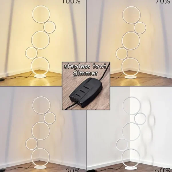 hofstein Lampadaire Rodekro LED Blanc, 1 lumière* Lampes Modernes