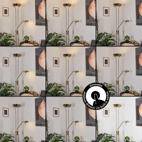 hofstein Lampadaire Rom LED Vieux laiton, 2 lumières* Lampes Modernes