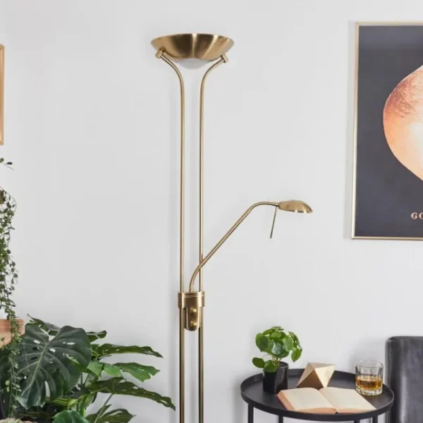 hofstein Lampadaire Rom LED Vieux laiton, 2 lumières* Lampes Modernes