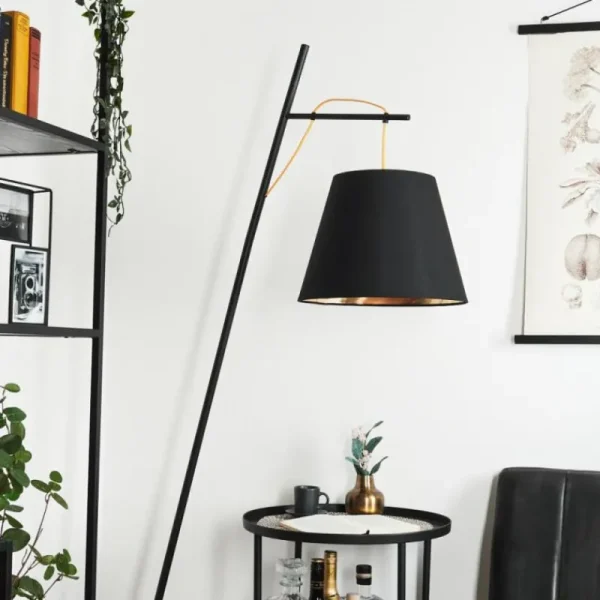 hofstein Lampadaire Saillon Noir, 1 lumière* Lampes Modernes