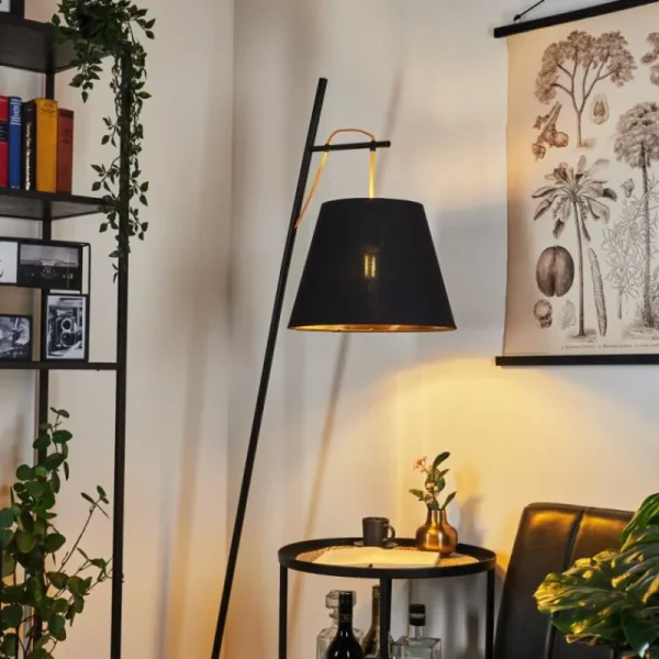hofstein Lampadaire Saillon Noir, 1 lumière* Lampes Modernes