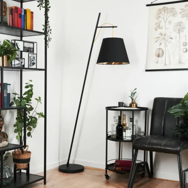 hofstein Lampadaire Saillon Noir, 1 lumière* Lampes Modernes