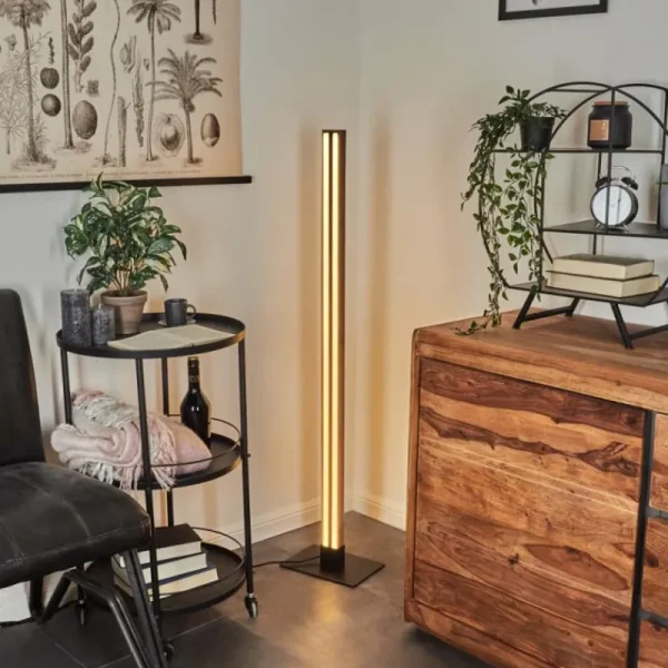 hofstein Lampadaire Salmi LED Couleur bois, Noir, 1 lumière* Lampes Modernes