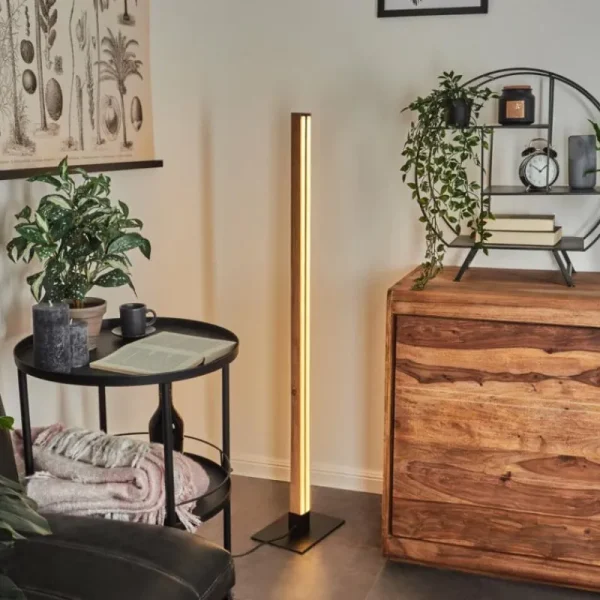 hofstein Lampadaire Salmi LED Couleur bois, Noir, 1 lumière* Lampes Modernes