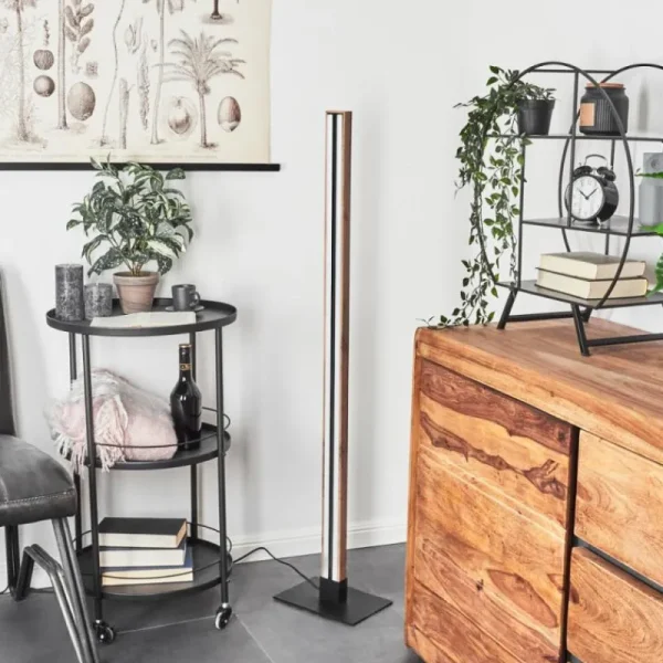 hofstein Lampadaire Salmi LED Couleur bois, Noir, 1 lumière* Lampes Modernes