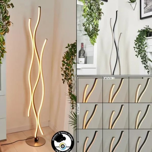 hofstein Lampadaire Serlande LED Nickel mat, 1 lumière* Lampes Modernes