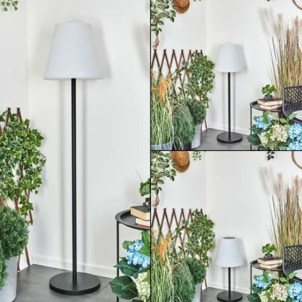 hofstein Lampadaire solaire d'extérieur Fisao LED Noir, 41 lumières, Télécommandes* Lampes Modernes