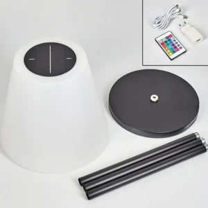 hofstein Lampadaire solaire d'extérieur Fisao LED Noir, 41 lumières, Télécommandes* Lampes Modernes