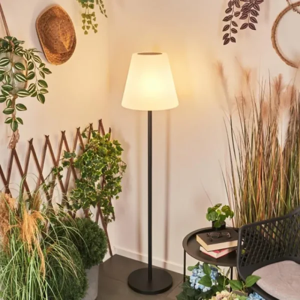 hofstein Lampadaire solaire d'extérieur Fisao LED Noir, 41 lumières, Télécommandes* Lampes Modernes